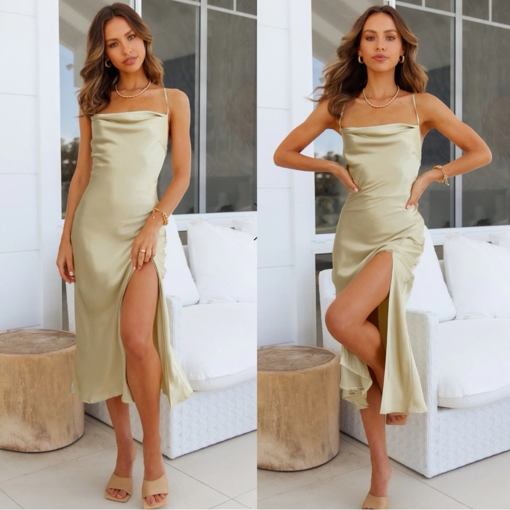 Hello Molly - DRINKS ON ME MIDI DRESS LIME